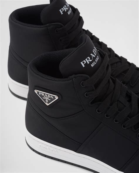 prada re-nylon gabardine high-top sneakers|Prada re nylon gabardine sneakers.